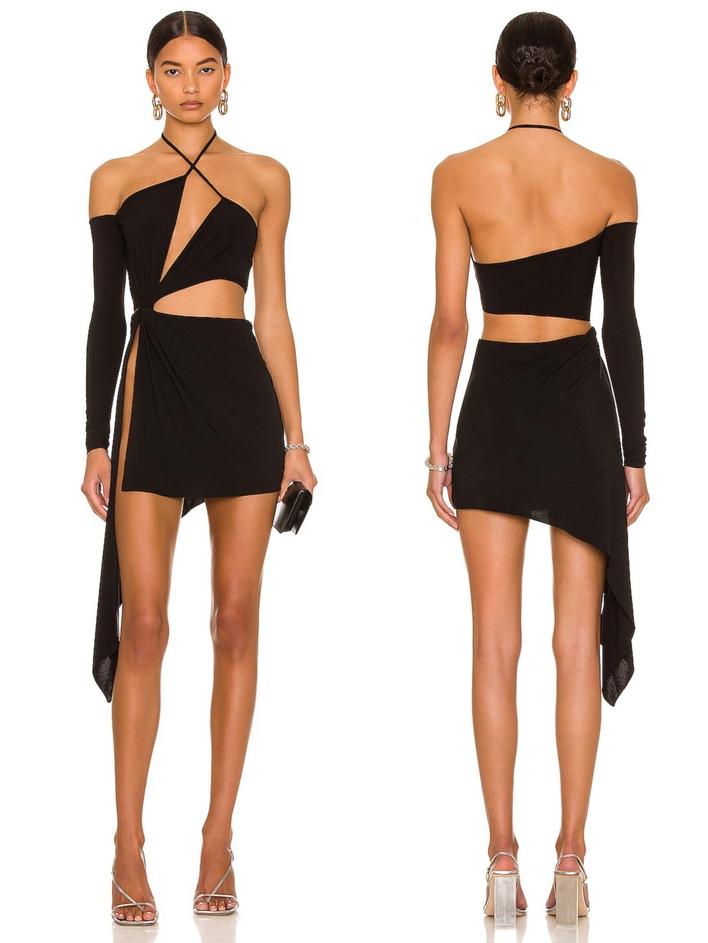 NWT MONOT Cut Out Mini Dress Black Size 6